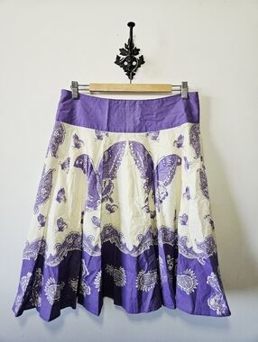 Vintage Y2K DKR & Co Butterfly Skirt Size M Pleated A Line 2000's Fairy Purple